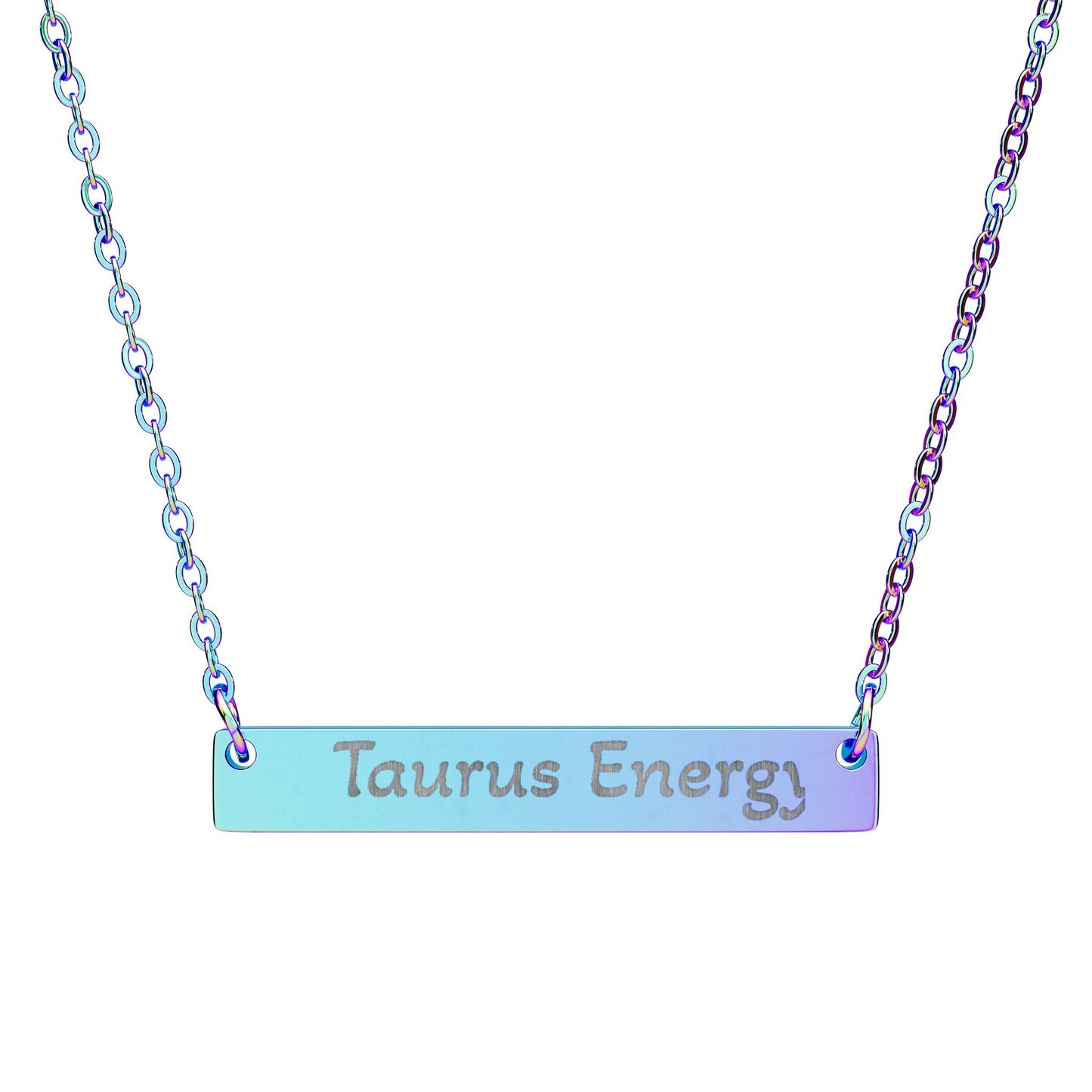 Taurus Energy Engraved Bar Necklace