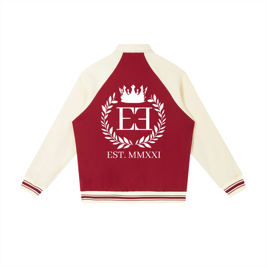 Contrast Raglan Sleeve Baseball Jacket