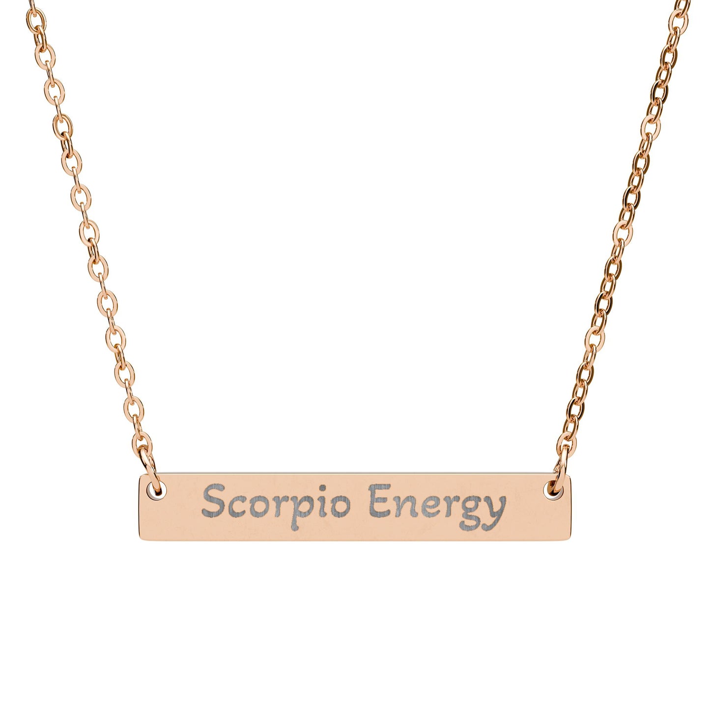 Scorpio Energy Engraved Bar Necklace
