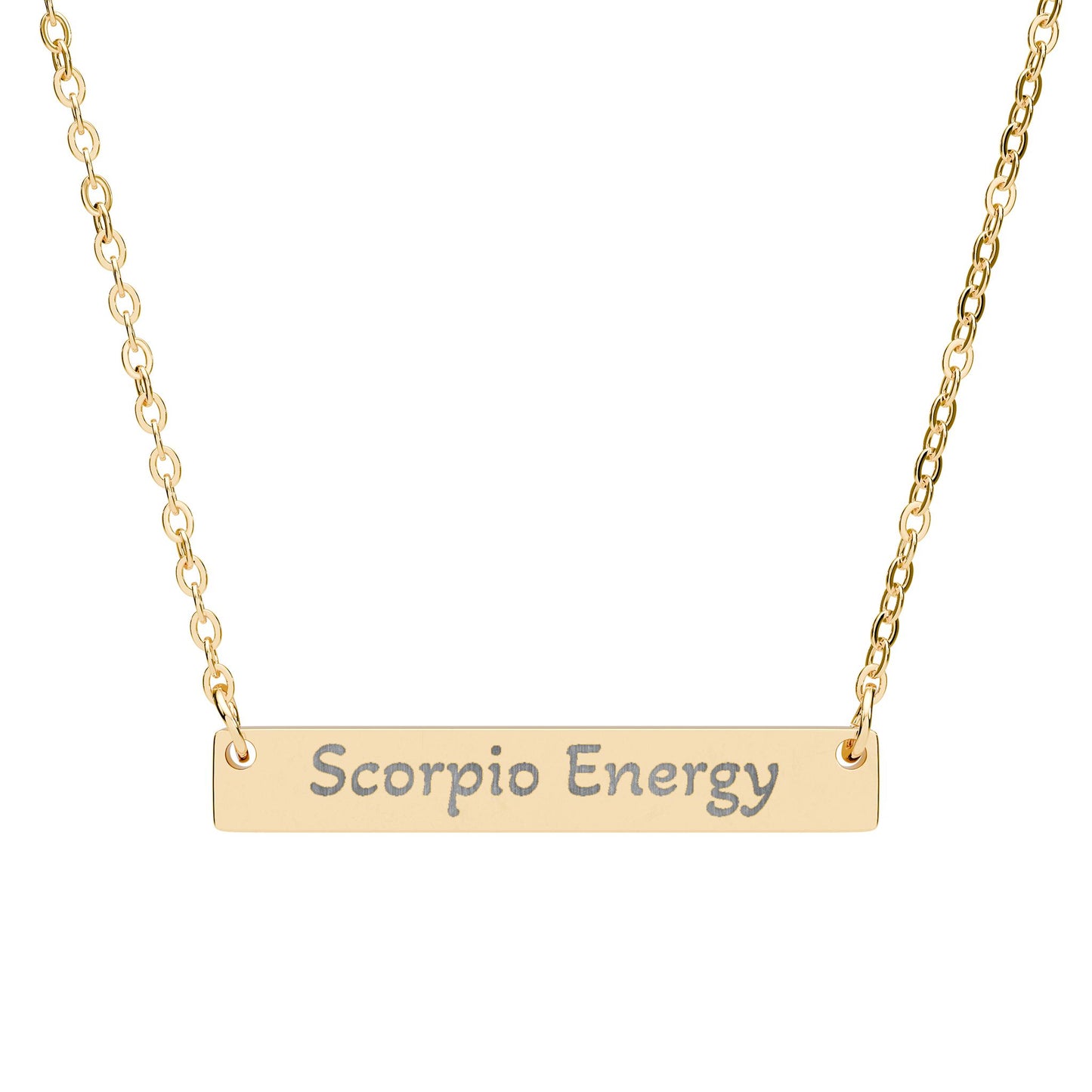 Scorpio Energy Engraved Bar Necklace