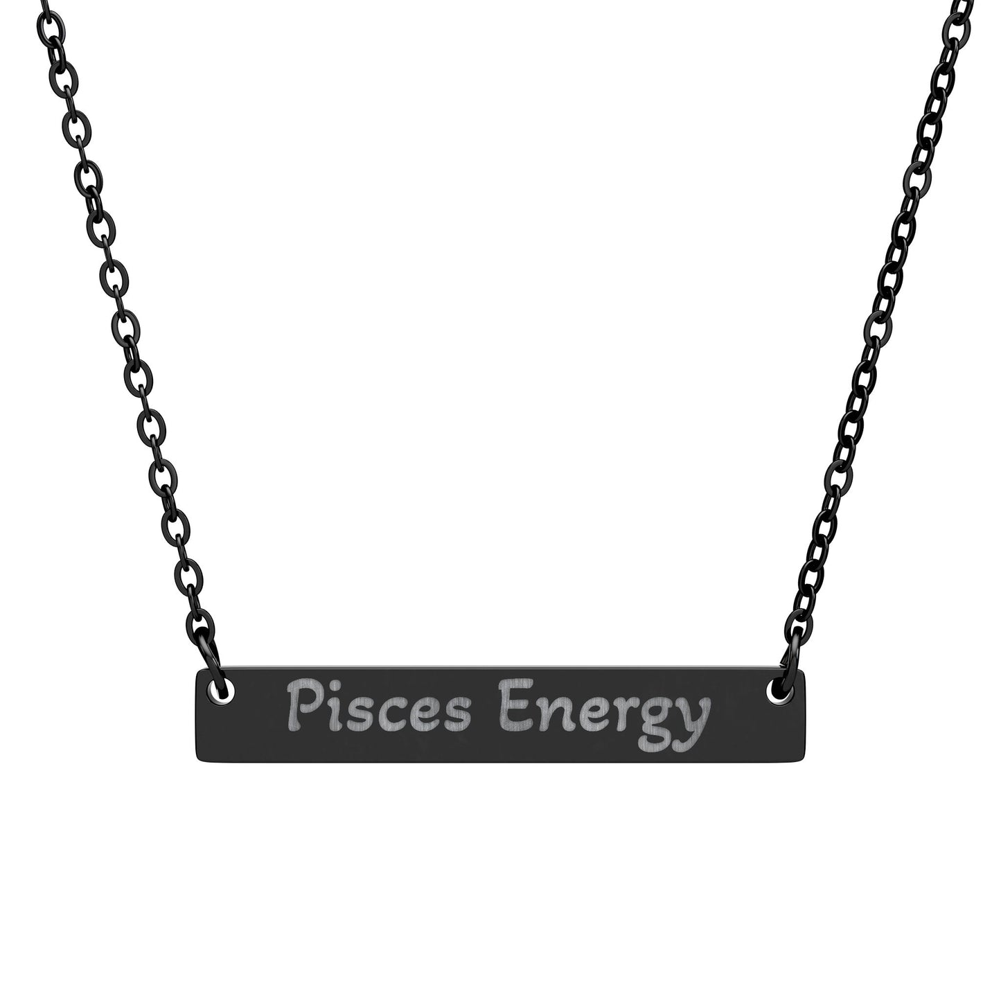 Pisces Energy Engraved Bar Necklace
