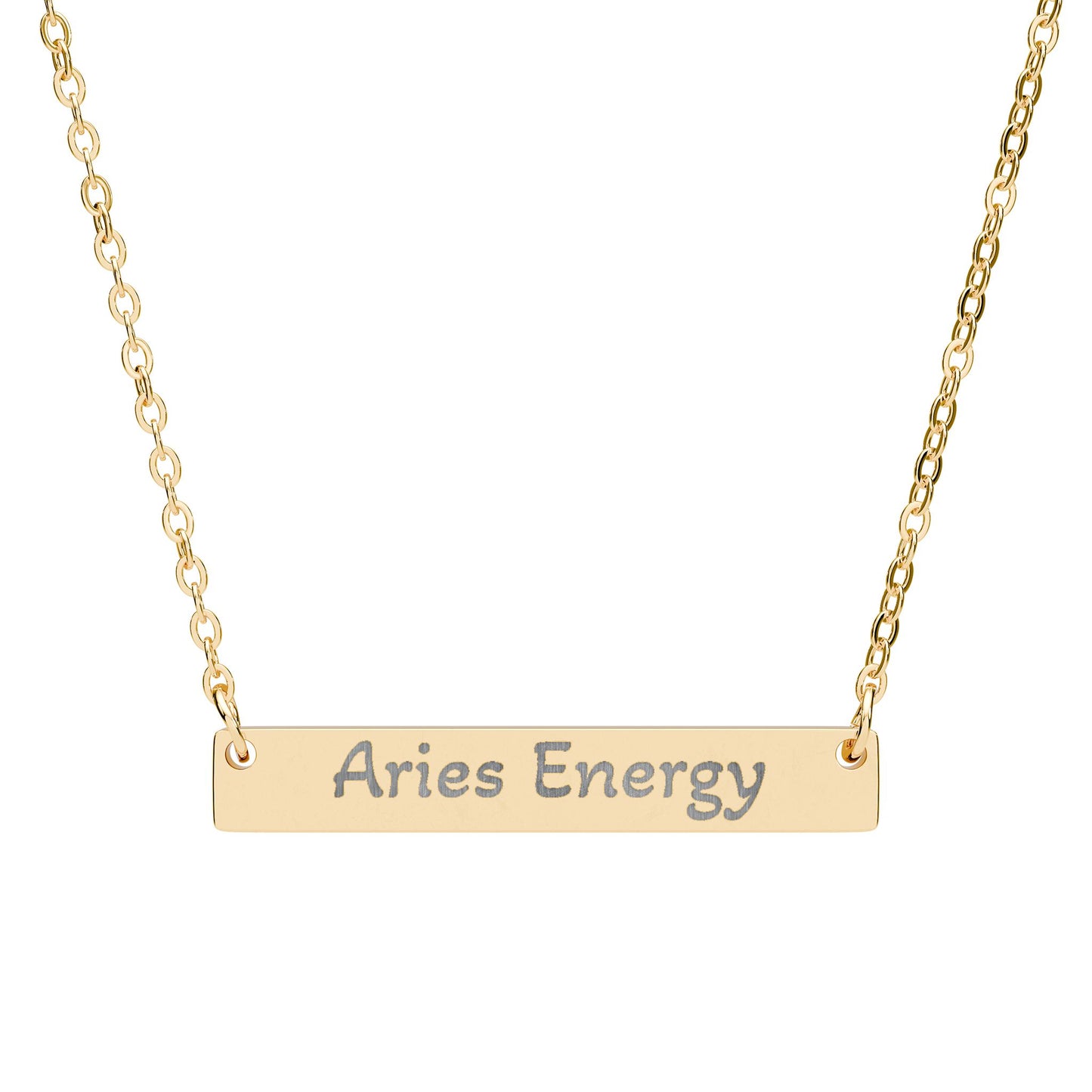 Aries Energy Engraved Bar Necklace