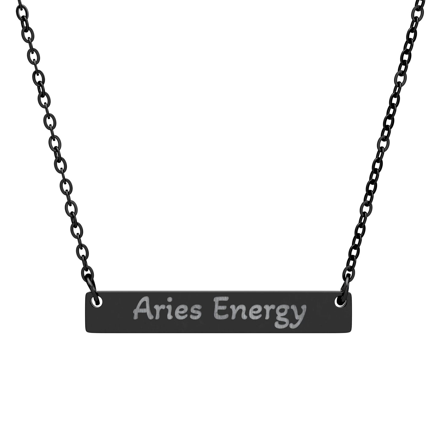 Aries Energy Engraved Bar Necklace