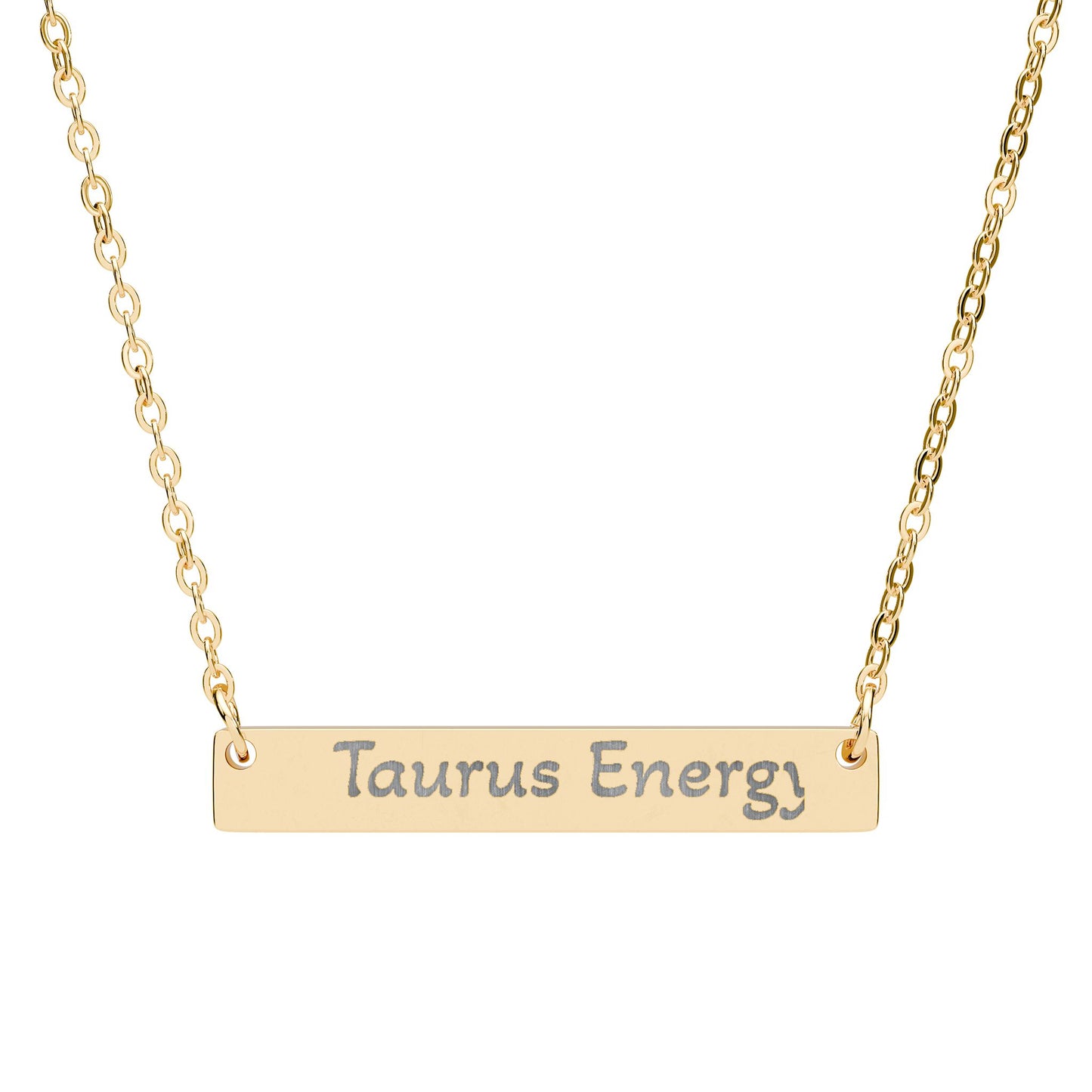 Taurus Energy Engraved Bar Necklace