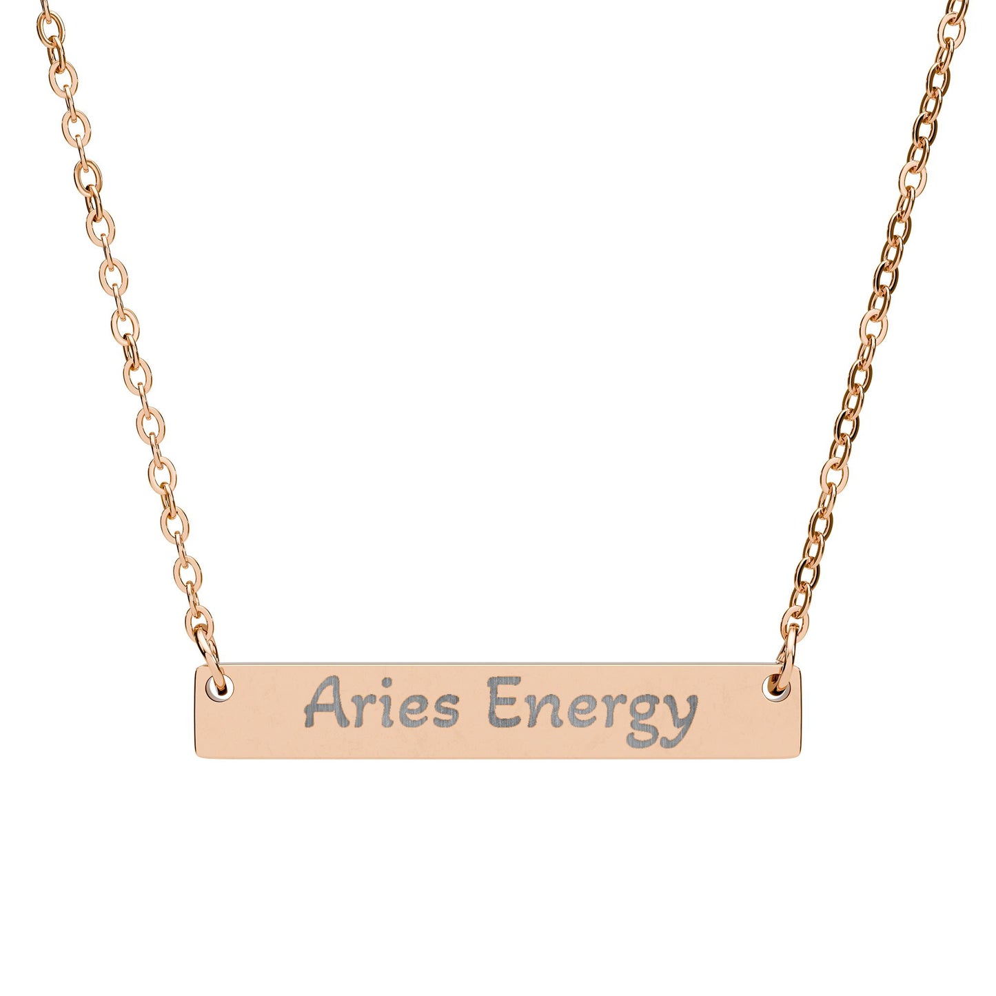 Aries Energy Engraved Bar Necklace