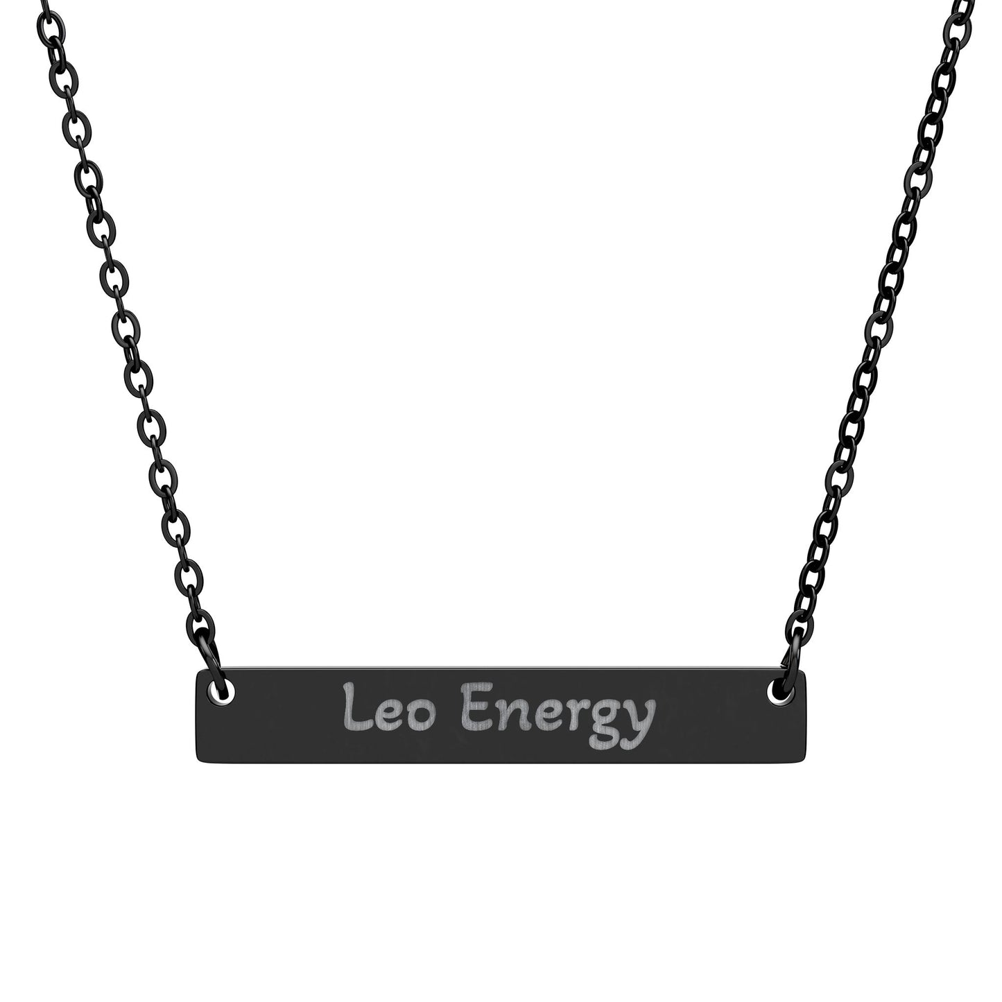 Leo Energy Engraved Bar Necklace