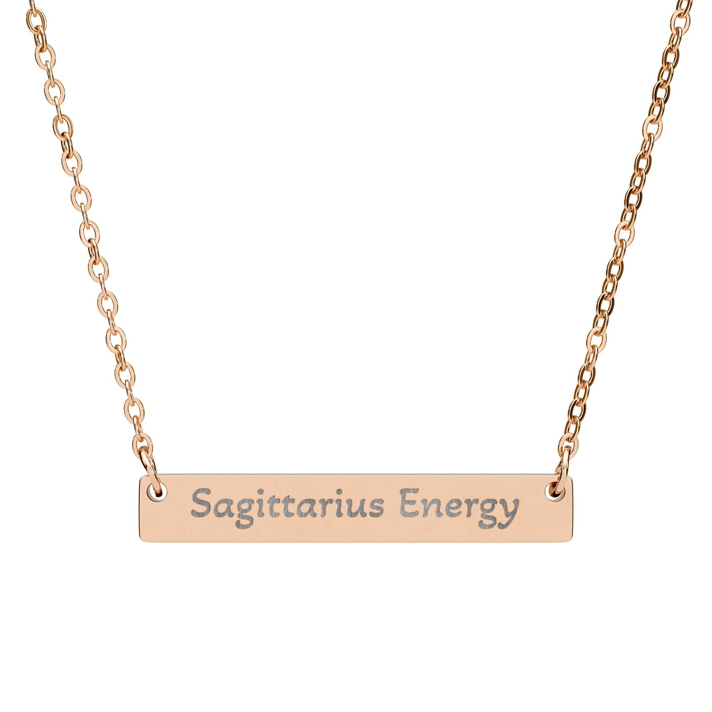Sagittarius Energy Engraved Bar Necklace