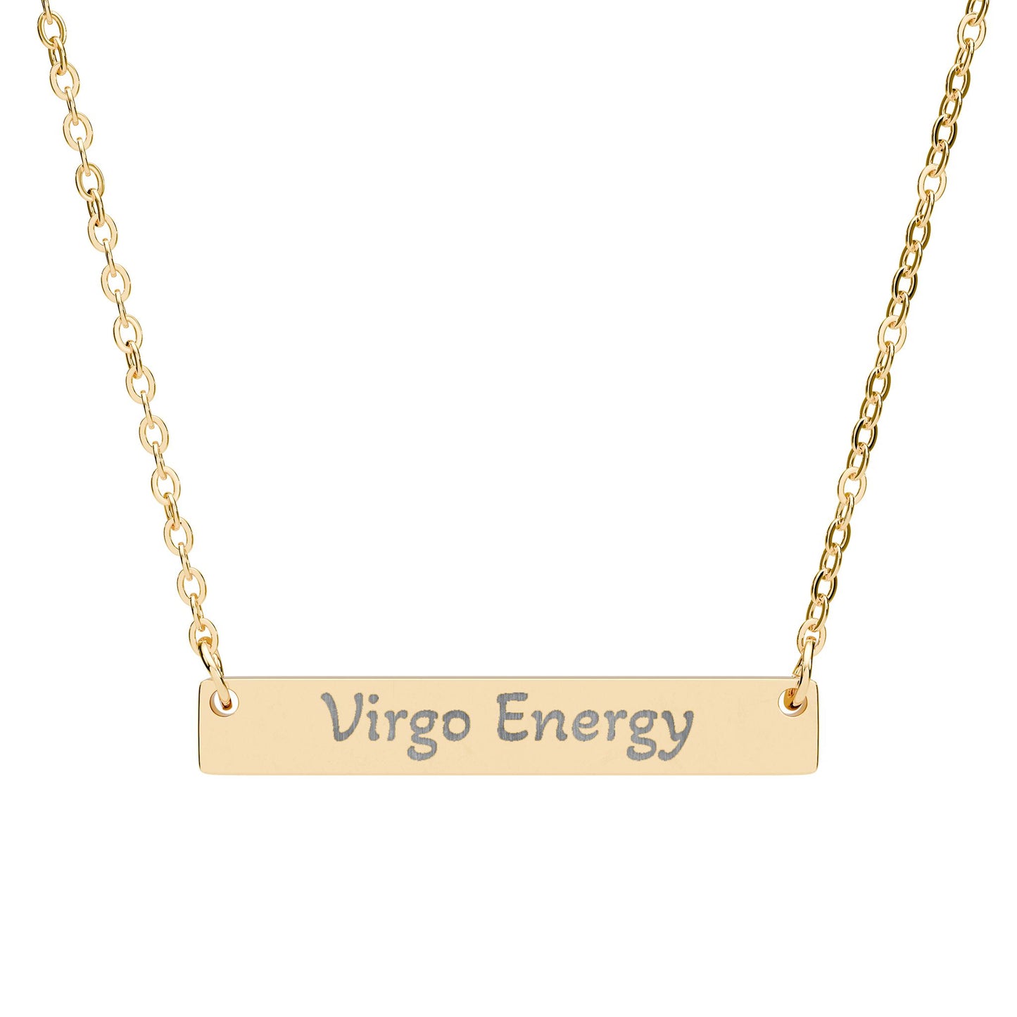 Virgo Energy Engraved Bar Necklace