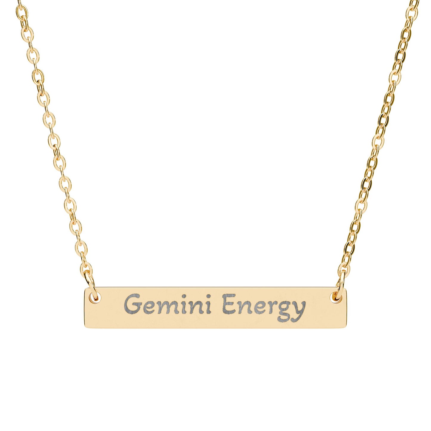 Gemini Energy Engraved Bar Necklace