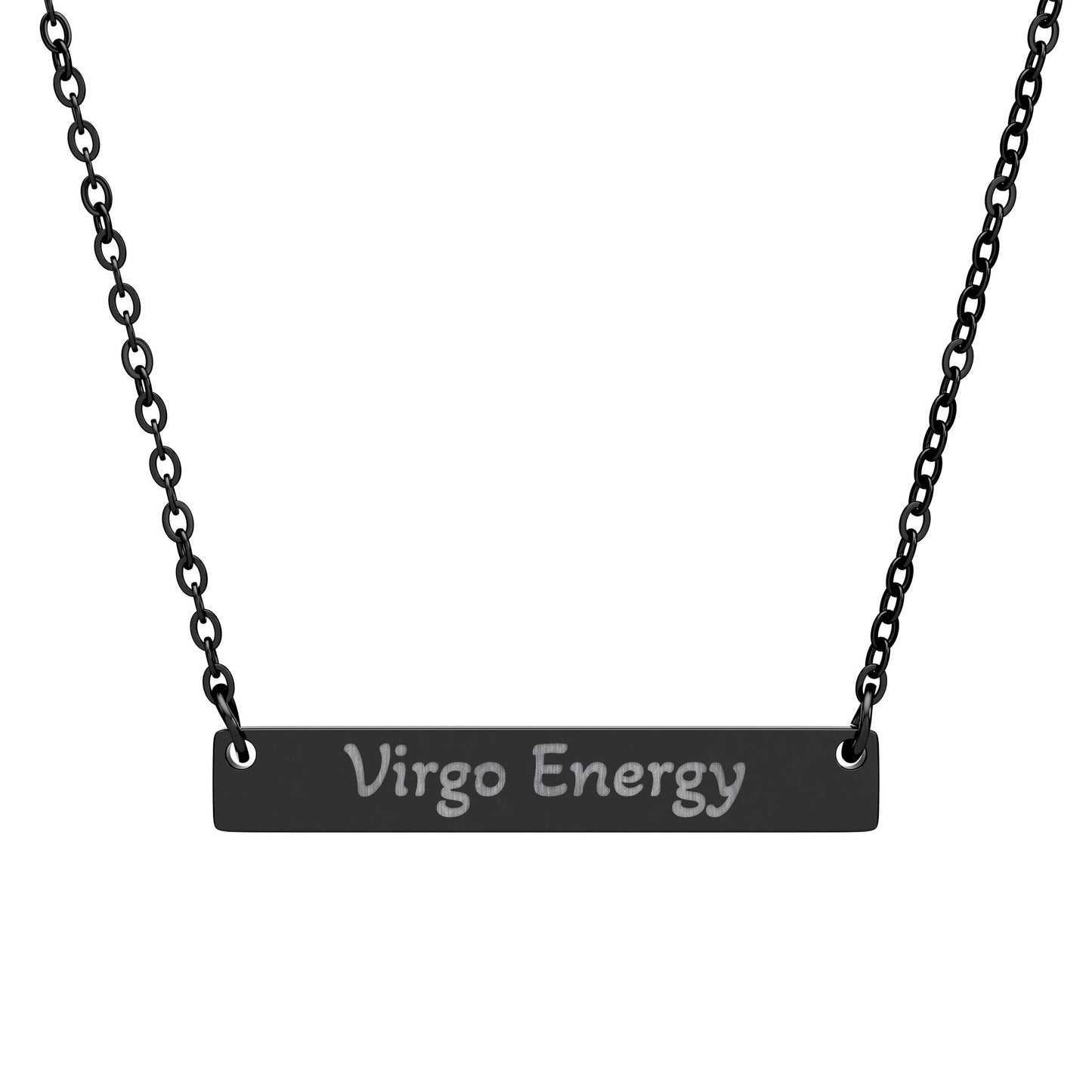 Virgo Energy Engraved Bar Necklace
