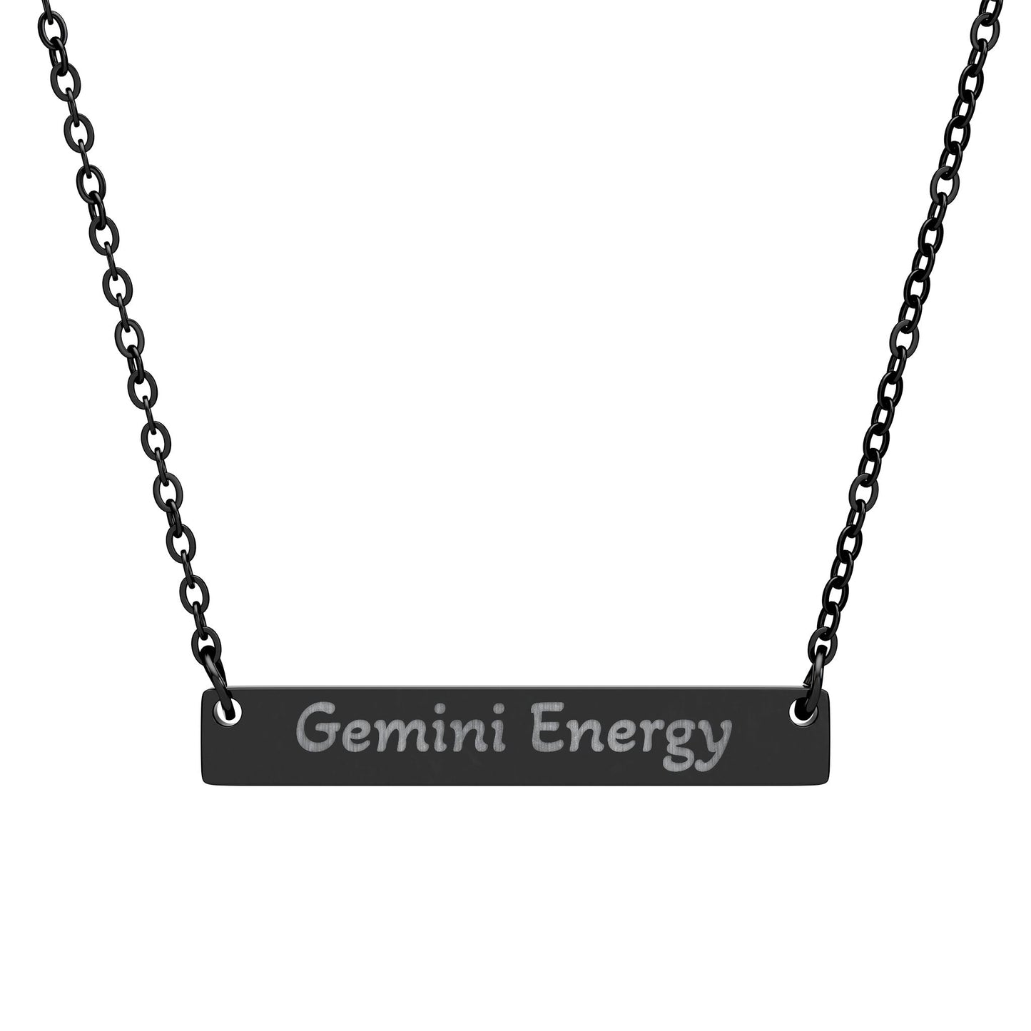 Gemini Energy Engraved Bar Necklace