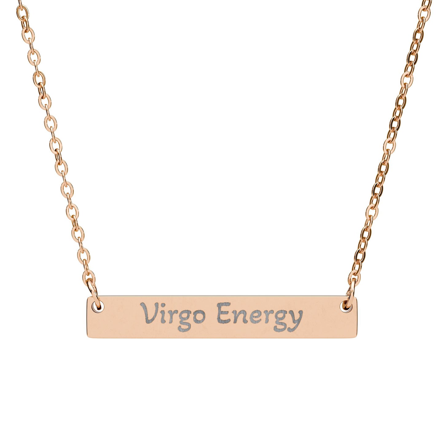 Virgo Energy Engraved Bar Necklace