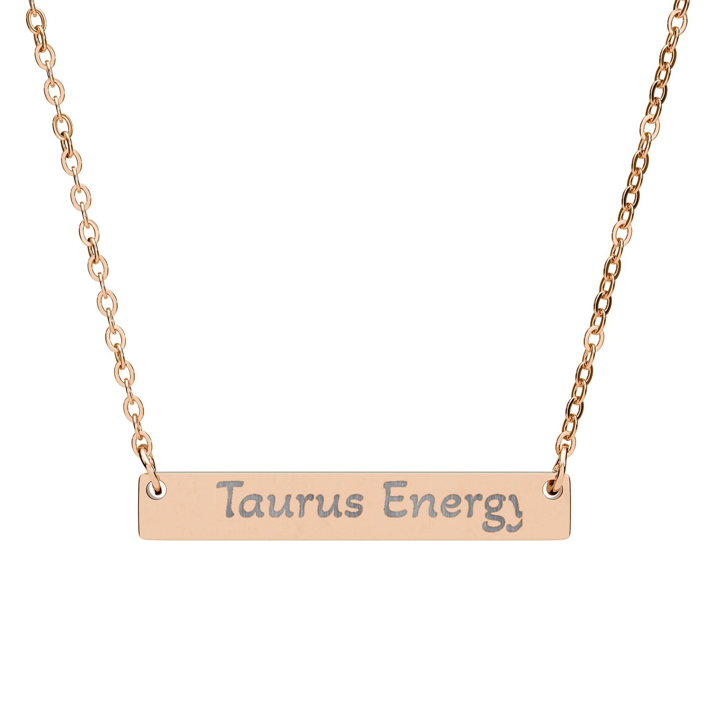 Taurus Energy Engraved Bar Necklace