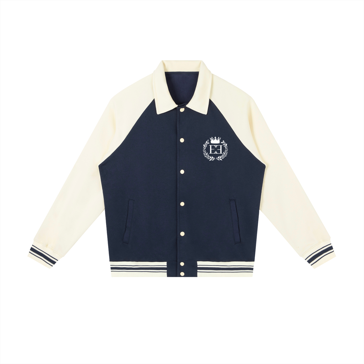 Contrast Raglan Sleeve Baseball Jacket