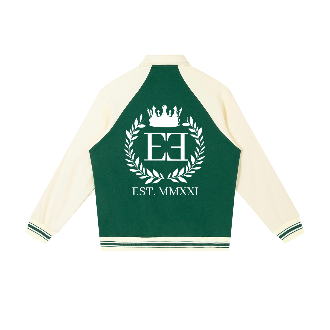 Contrast Raglan Sleeve Baseball Jacket
