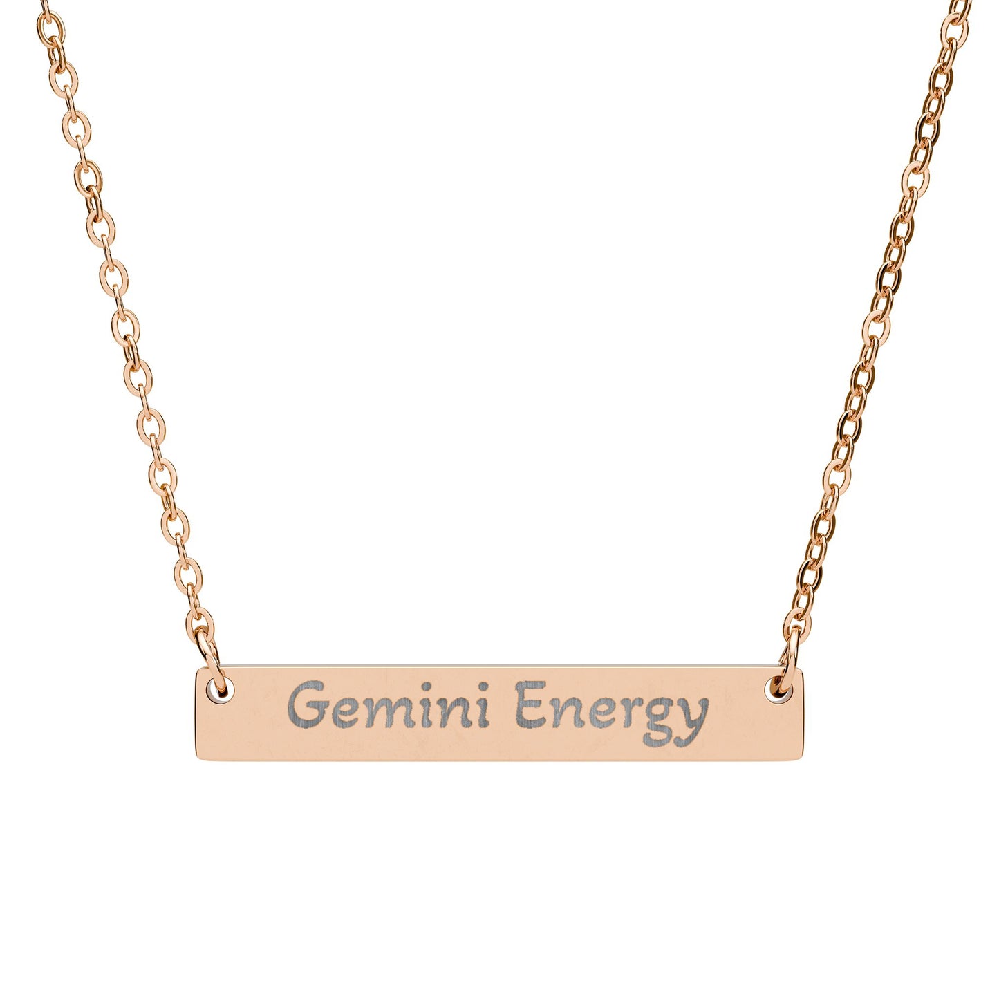 Gemini Energy Engraved Bar Necklace