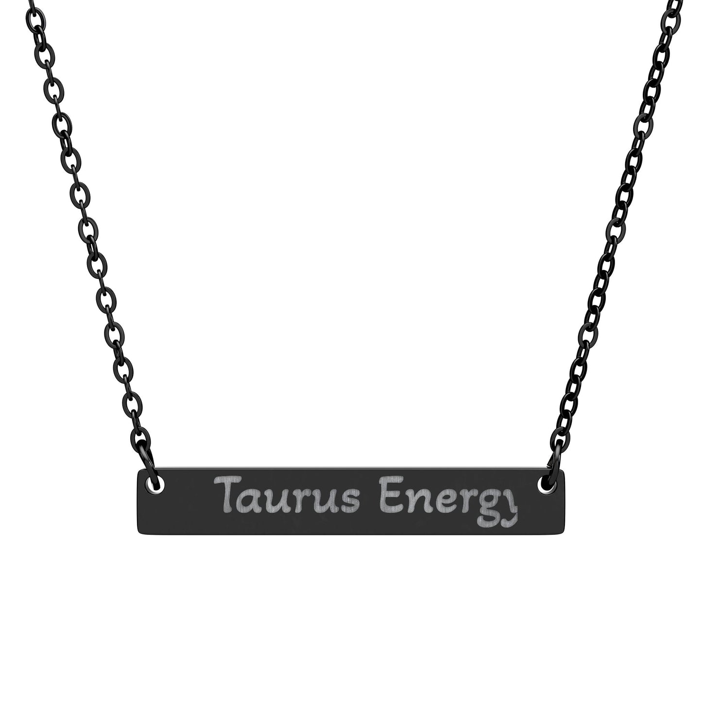 Taurus Energy Engraved Bar Necklace