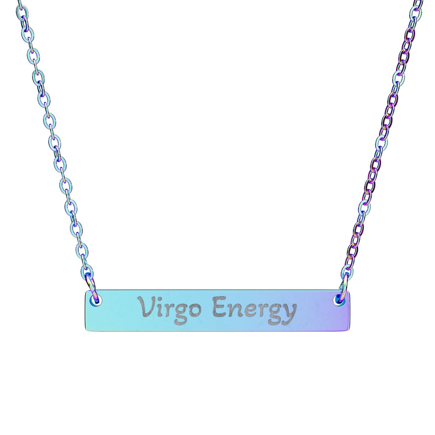 Virgo Energy Engraved Bar Necklace