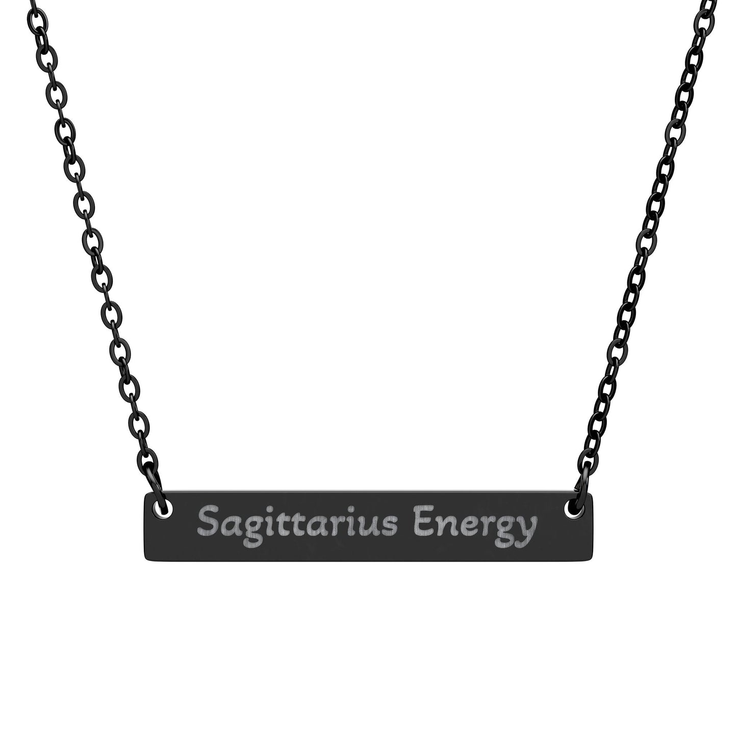 Sagittarius Energy Engraved Bar Necklace