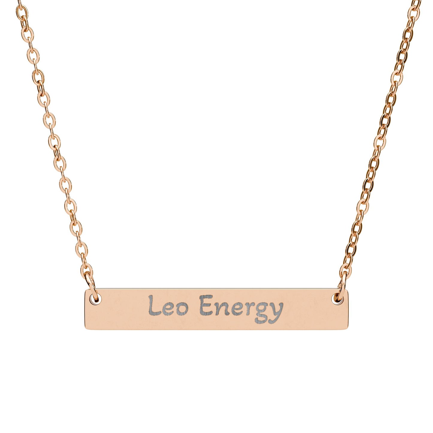 Leo Energy Engraved Bar Necklace