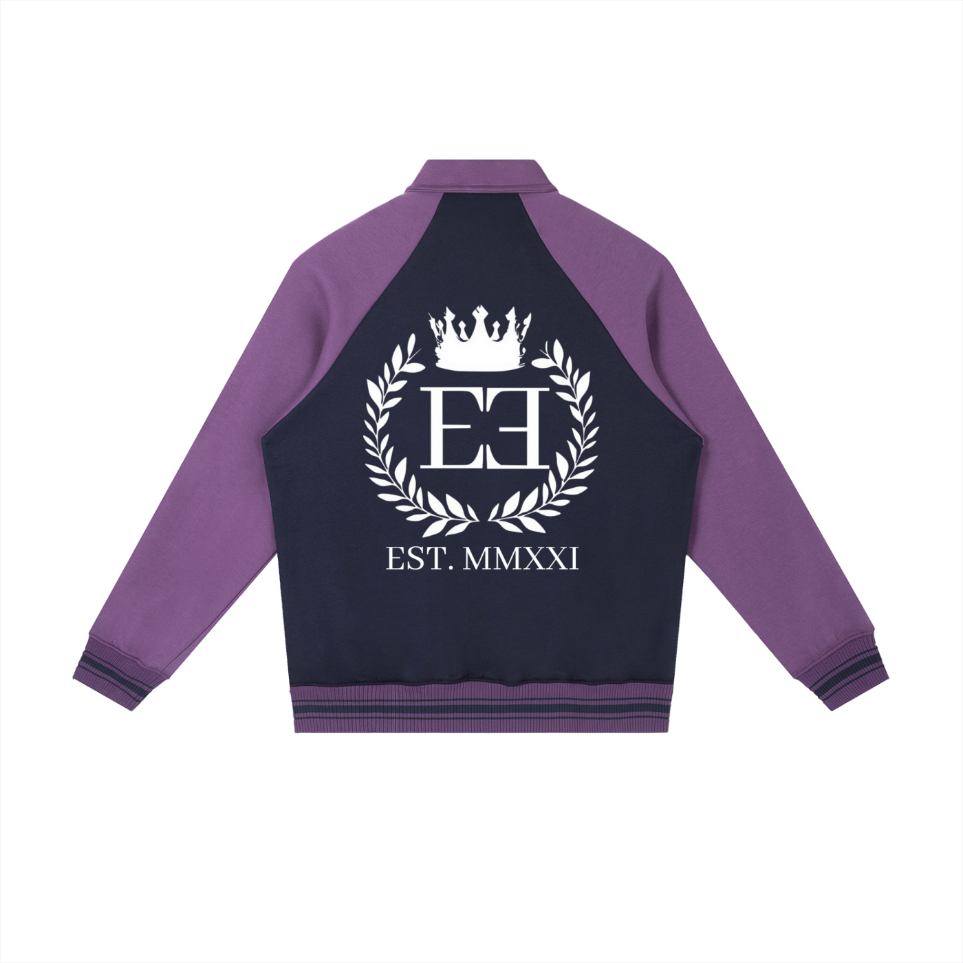 Contrast Raglan Sleeve Baseball Jacket