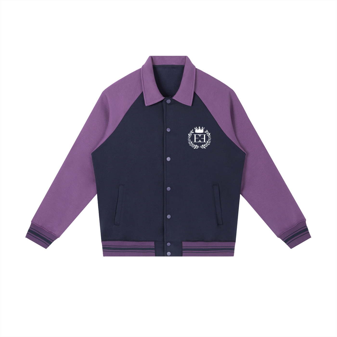 Contrast Raglan Sleeve Baseball Jacket
